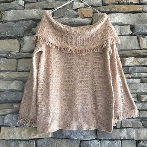 89th & Madison Fringe Off-the-Shoulder Sweater